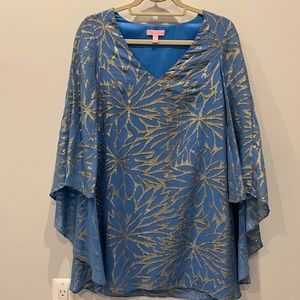 Lilly Pulitzer blue and gold dress size 00